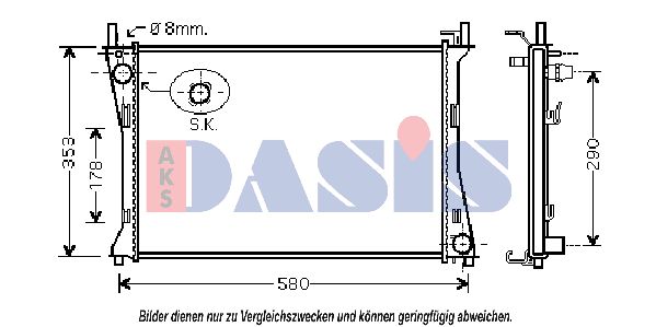 AKS DASIS Radiators, Motora dzesēšanas sistēma 090076N
